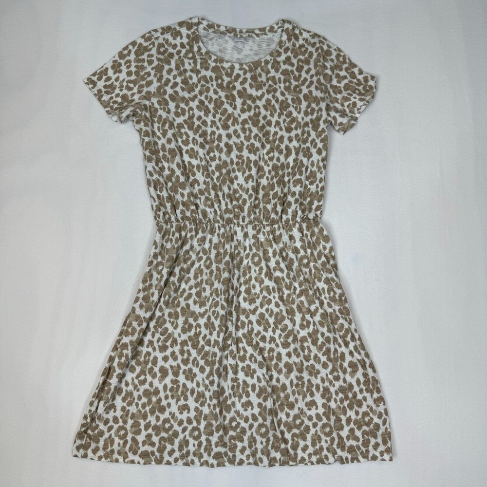 Old Navy Dress Womens Size M Leopard Pring Short Sleeve Round‎ Neck Casual